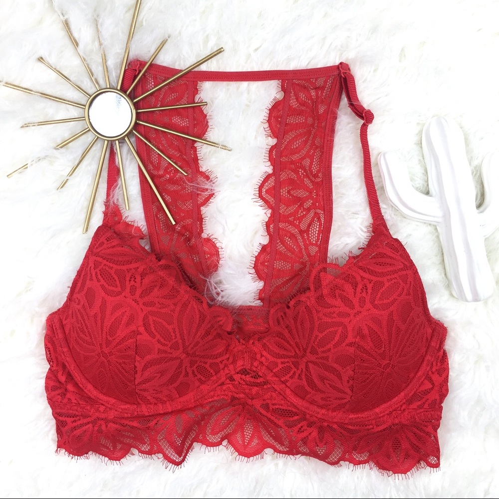 Victoria's Secret PINK Red Lace Bralette